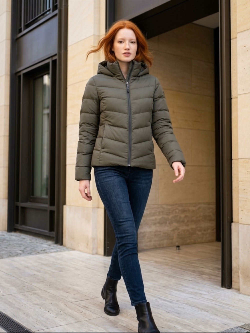 32 Degrees Olive Hooded Puffer Jacket